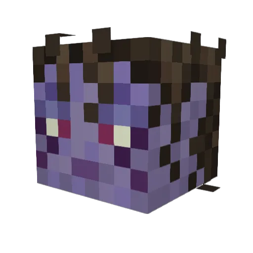 menacingwaluigi Minecraft avatar head, 3D render