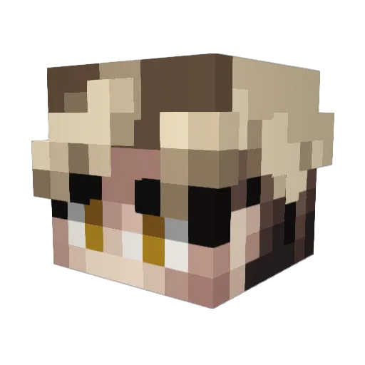 menderish Minecraft avatar head, 3D render