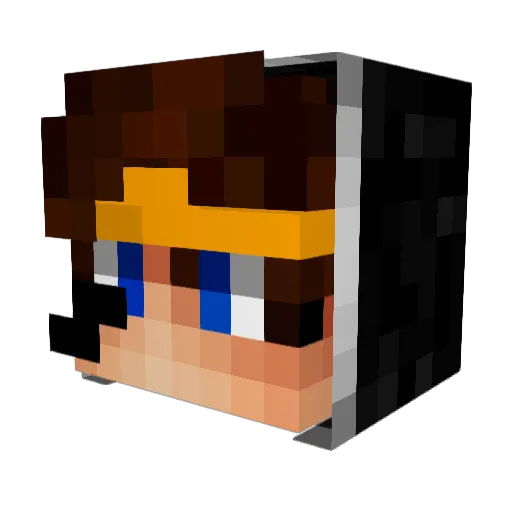 menghao3077 Minecraft avatar head, 3D render