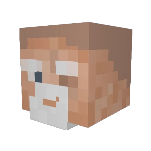 menioSenpai Minecraft avatar head, 3D render