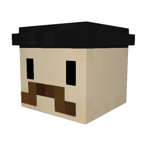 menshave Minecraft avatar head, 3D render