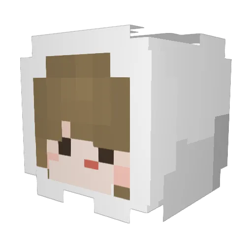 menstear_ Minecraft avatar head, 3D render
