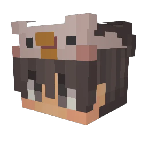 mentah Minecraft avatar head, 3D render