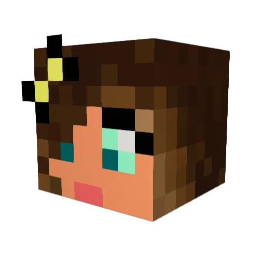 mentosbikini Minecraft avatar head, 3D render