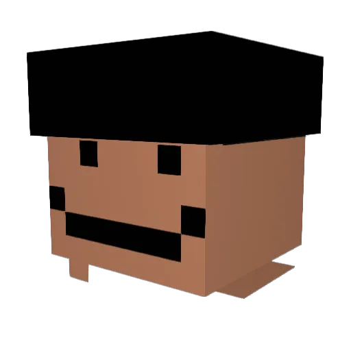 menuzz Minecraft avatar head, 3D render