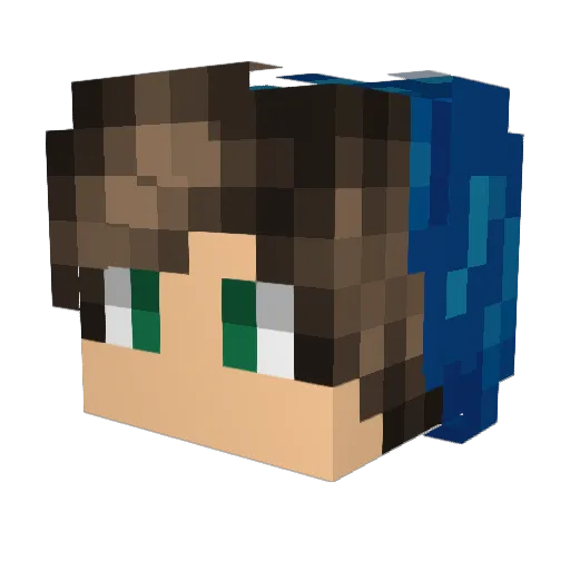 menyuka Minecraft avatar head, 3D render