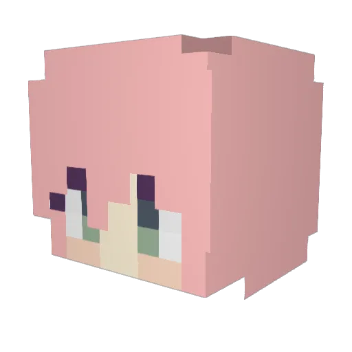 meow_build Minecraft avatar head, 3D render