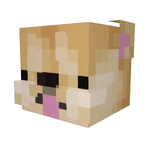 meowju Minecraft avatar head, 3D render