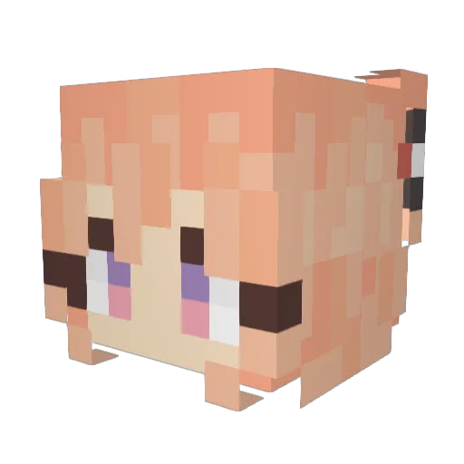 meowonyan Minecraft avatar head, 3D render