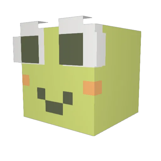 meowpows Minecraft avatar head, 3D render