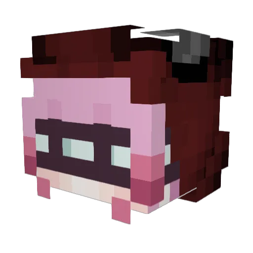 meowzzie Minecraft avatar head, 3D render