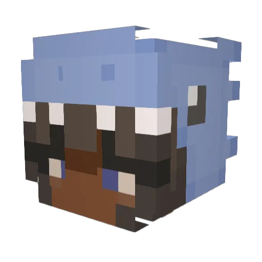 mepasaurus Minecraft avatar head, 3D render