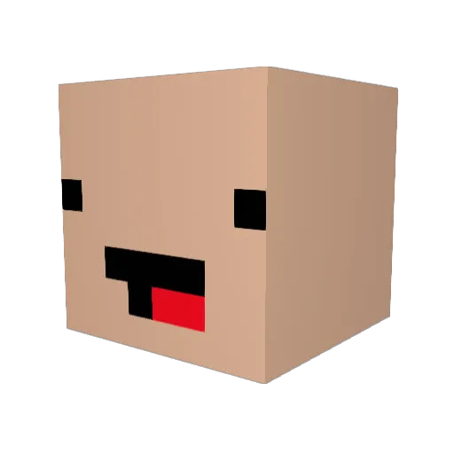 meqning Minecraft avatar head, 3D render