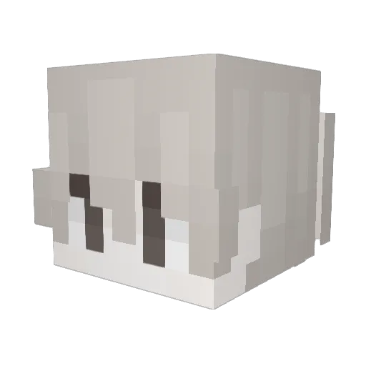 meqou Minecraft avatar head, 3D render