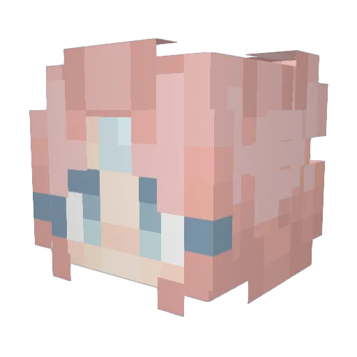 mercurymoo Minecraft avatar head, 3D render