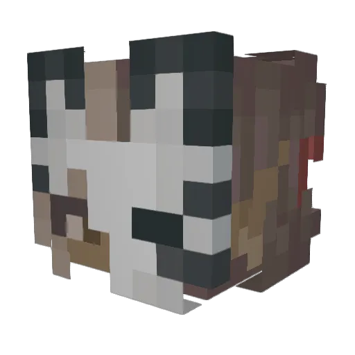 mercuxx Minecraft avatar head, 3D render