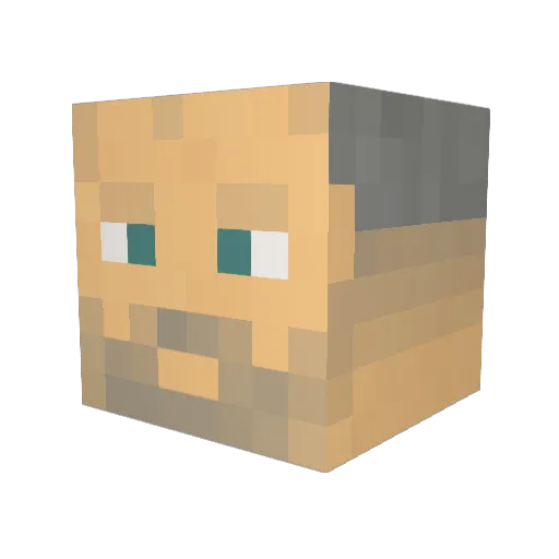 merlinmusik Minecraft avatar head, 3D render