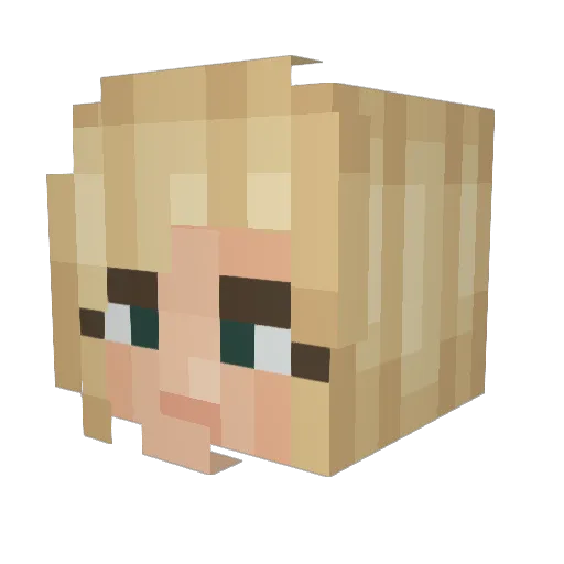 mermags Minecraft avatar head, 3D render