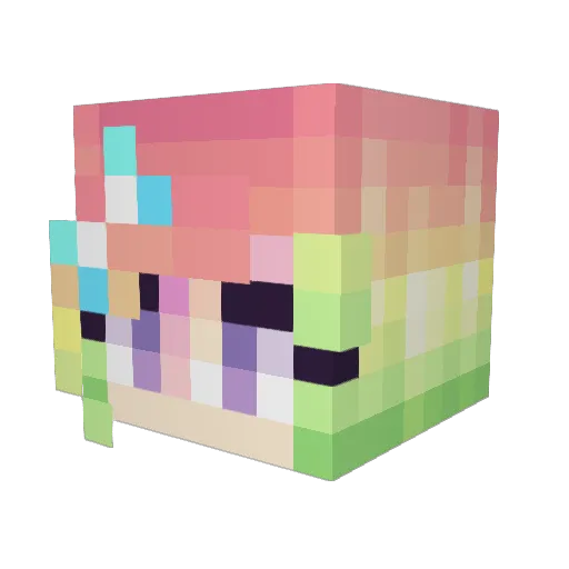 mermaid09 Minecraft avatar head, 3D render