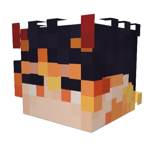 mermen0101 Minecraft avatar head, 3D render