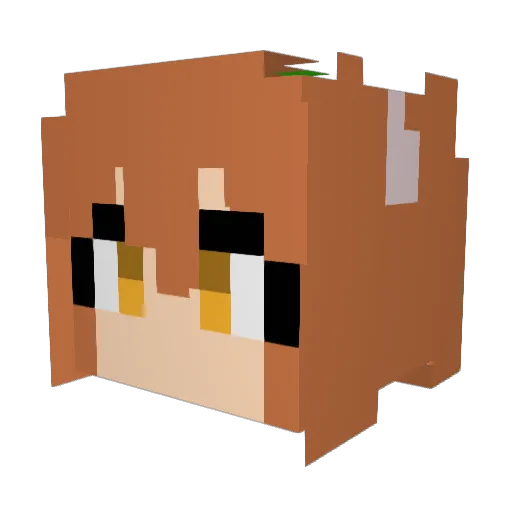 meroobear Minecraft avatar head, 3D render