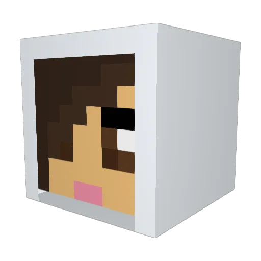 merryla Minecraft avatar head, 3D render