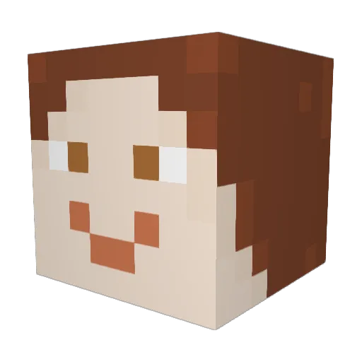 mervley Minecraft avatar head, 3D render