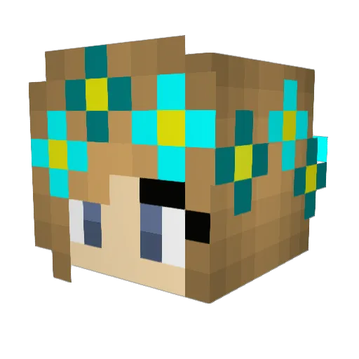 meshgal Minecraft avatar head, 3D render