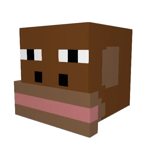 message2 Minecraft avatar head, 3D render