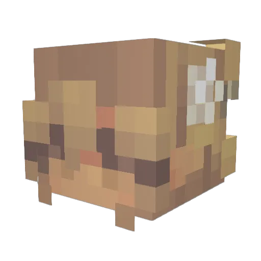messca Minecraft avatar head, 3D render