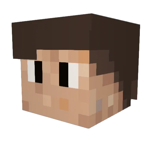 metaSteve Minecraft avatar head, 3D render