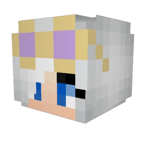metalcard Minecraft avatar head, 3D render