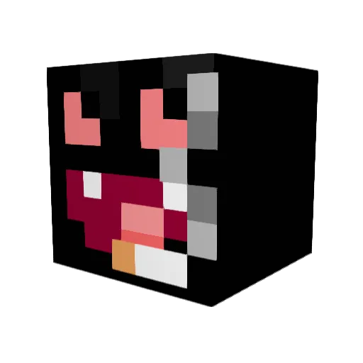 metamorphised Minecraft avatar head, 3D render