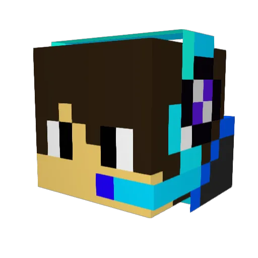 metarun Minecraft avatar head, 3D render
