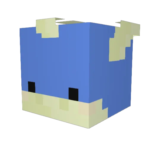 meteates Minecraft avatar head, 3D render