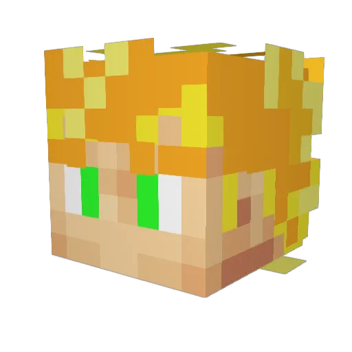 meth_hans Minecraft avatar head, 3D render