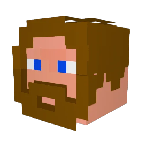 mevoda Minecraft avatar head, 3D render