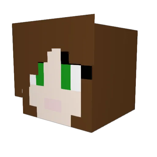mewje Minecraft avatar head, 3D render