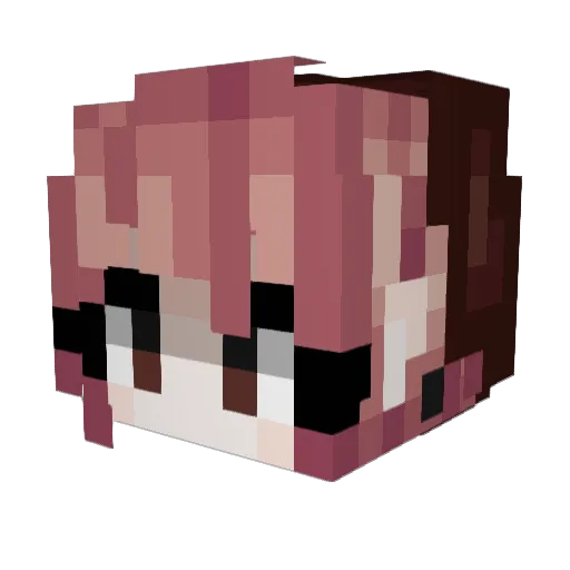 mewmi_ Minecraft avatar head, 3D render
