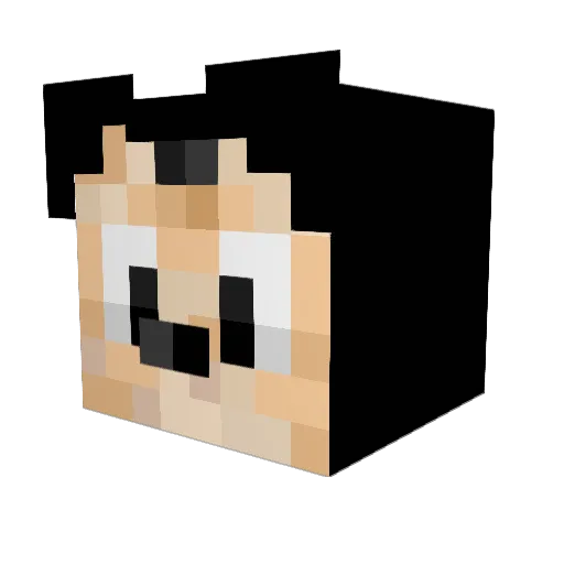 mewscrib Minecraft avatar head, 3D render