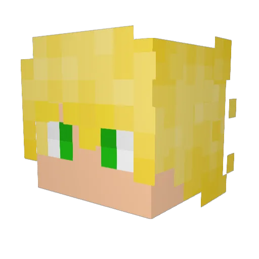 mexamur Minecraft avatar head, 3D render