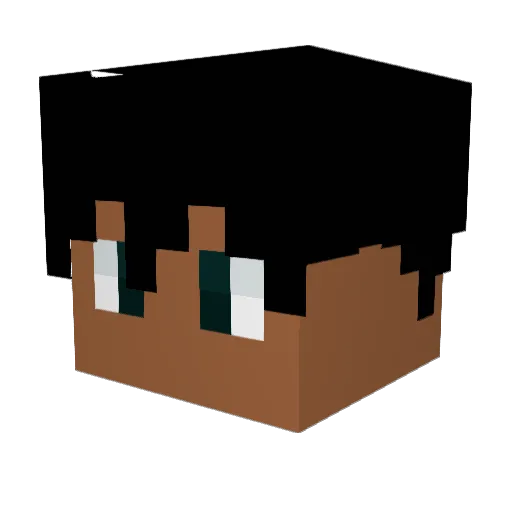 mezukiri Minecraft avatar head, 3D render