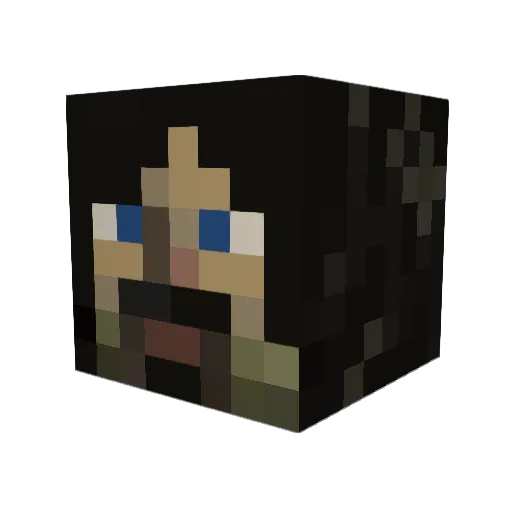 mha Minecraft avatar head, 3D render