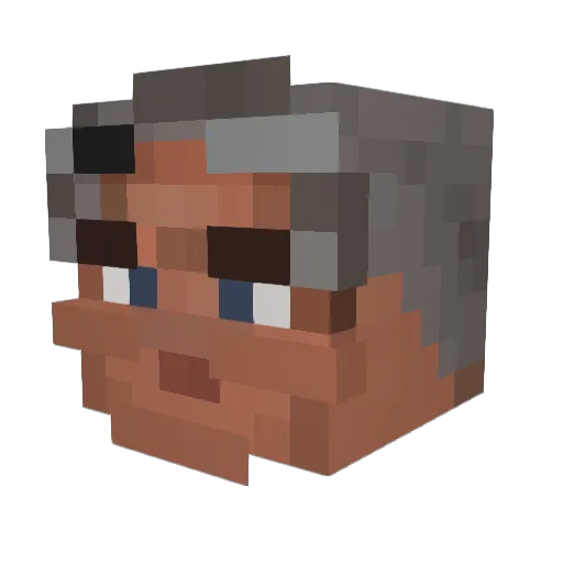 mhabse Minecraft avatar head, 3D render