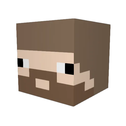 mhd Minecraft avatar head, 3D render