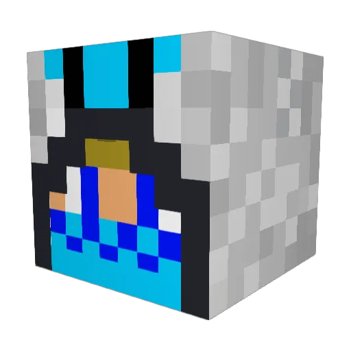 mi038 Minecraft avatar head, 3D render