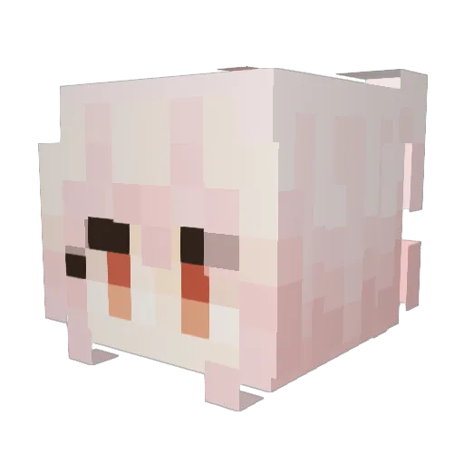 miApril Minecraft avatar head, 3D render