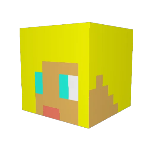 mia208 Minecraft avatar head, 3D render