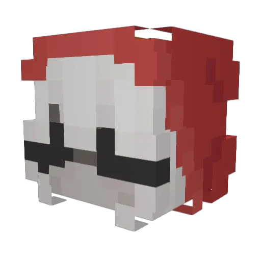miaaaAHH Minecraft avatar head, 3D render