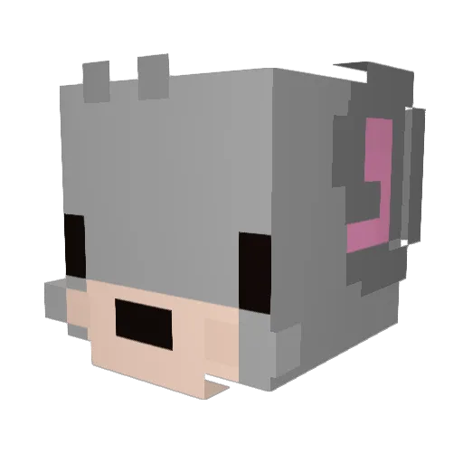 mialagata Minecraft avatar head, 3D render